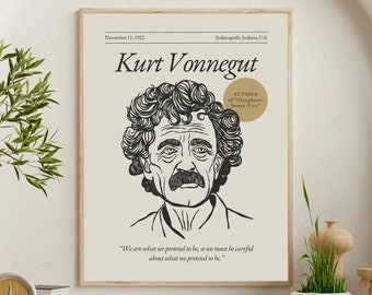 Kurt Vonnegut Poster: Literary Wall Art Print for Book Lovers