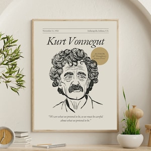 Kurt Vonnegut Poster: Literary Wall Art Print for Book Lovers