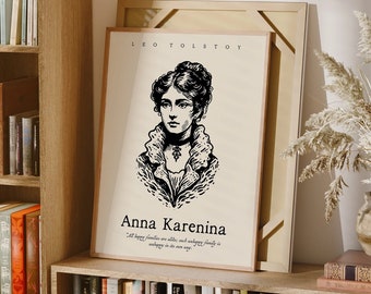 Plakat „Anna Karenina”: wydruk artystyczny na okładce książki w stylu vintage