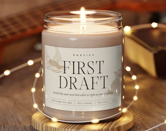 First Draft Candle: Literary Gift for Writers - Vegan Soy Wax