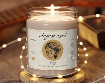 Personalized Zodiac Soy Candle: Custom Birthdate Horoscope Gift