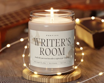 Writer's Room Candle: Vegan Soy Wax, Inspirational Literary Gift for Author, Poet and Storyteller