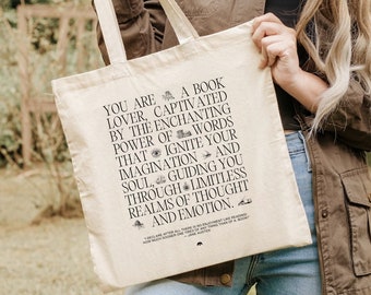 Book Lover Gift Tote Bag: Literary Quote Canvas Tote