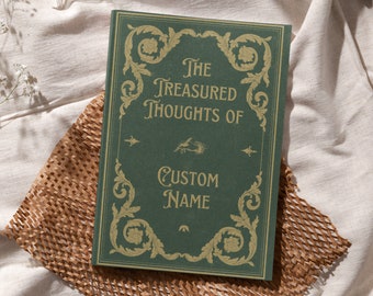 Personalized 2026 Journal: Vintage Hardcover Notebook, Custom Name, Antique Cottagecore Diary