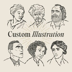 Benutzerdefiniertes Poster Illustration eines berühmten Autors und Schriftstellers, Geschenk für Schriftsteller und Dichter, einzigartiges Geschenk, Autor Zeichnung DIGITAL DOWNLOAD