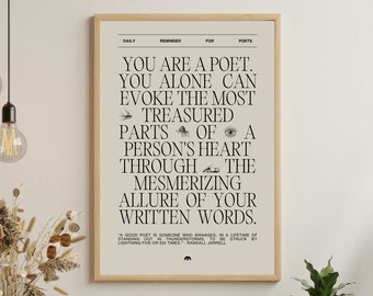 Customizable Poet Print: Inspirational Literary Wall Art