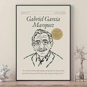 Gabriel García Márquez Poster (Authors Series), Writers Wall Art, Literature Art Poster, Book Lover Gift, Author Gift, Gift for Writer,