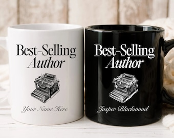 Personalized Best-Selling Author Mug: Vintage Typewriter Gift, Writer Coffee Mug