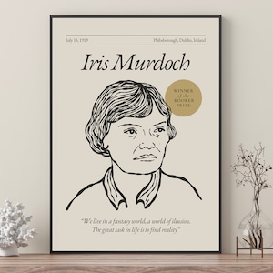 Iris Murdoch Poster: Author Portrait, Literary Wall Art