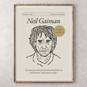 Neil Gaiman Art Poster: Literary Wall Art for Book Lovers