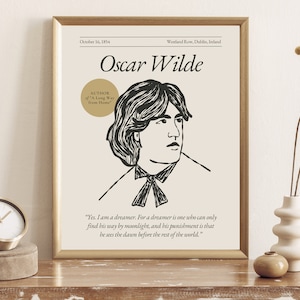 Oscar Wilde Poster (Authors Series), Gift for Poet, Writer Aesthetic Wall Art Print, Literary Quote Poster, Poetry Lover Gift, Author Gift