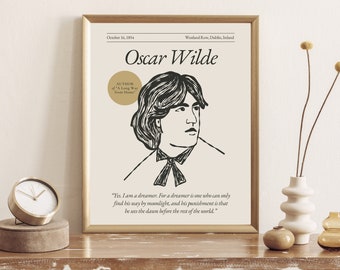 Oscar Wilde Portrait Poster: Literary Wall Art Print
