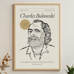 Charles Bukowski Art Print: Literary Portrait Poster