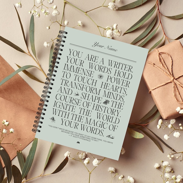 Personalized Writer's Notebook: Motivational Journal, Author Gift, Writing Manifestation Journal