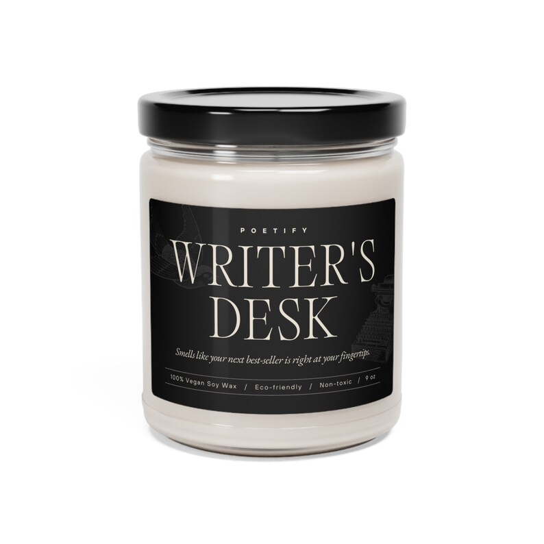 Writer's Desk Candle, Gift for Writer, Author and Poet, Unique Writer Gift, Aromatherapy Candle for Writer & Poet, Inspirational Author Gift image 8