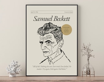 Samuel Beckett Poster: Literary Wall Art, Author Gift