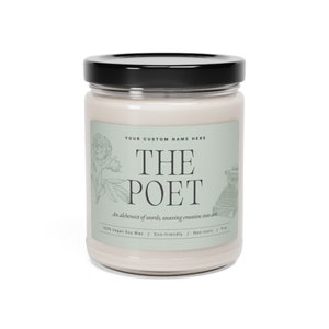 Personalized The Poet Candle, Gift for Poet, Inspirational Poet Gift, Aromatherapy Candle for Poet, Custom Name Candle, Scented Poet Candle imagem 7