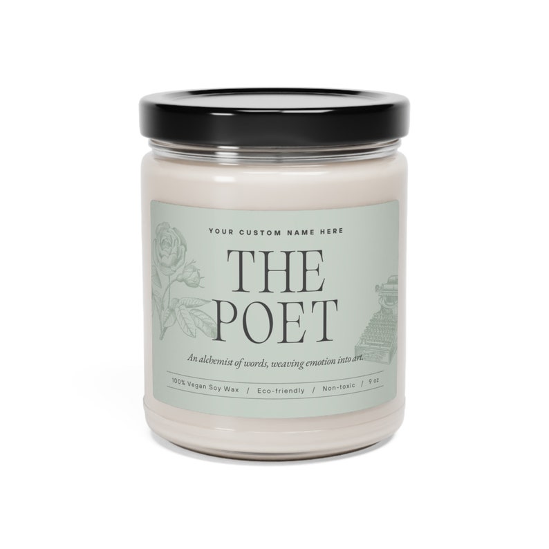 Personalized The Poet Candle, Gift for Poet, Inspirational Poet Gift, Aromatherapy Candle for Poet, Custom Name Candle, Scented Poet Candle image 7