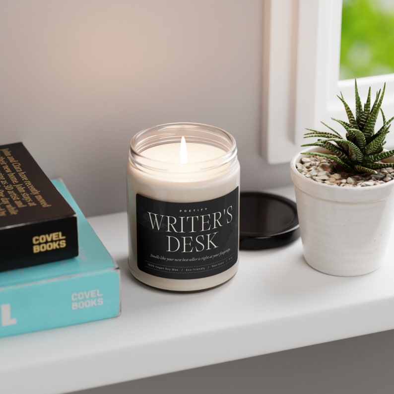 Writer's Desk Candle, Gift for Writer, Author and Poet, Unique Writer Gift, Aromatherapy Candle for Writer & Poet, Inspirational Author Gift image 6