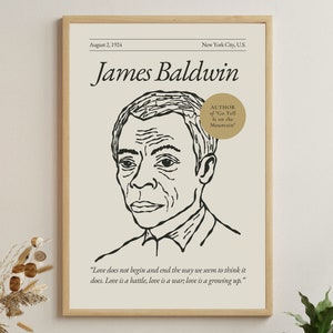 James Baldwin Poster (Authors Series), Writers Wall Art, Literary Poster, Book Lover Gift, Author Gift, Gift for Writer, Literary Art Print