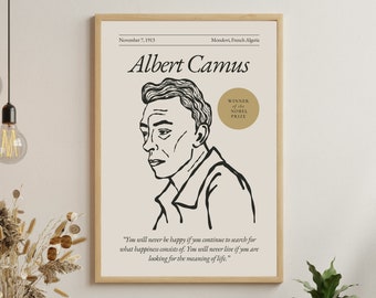 Albert Camus Poster: Literary Art Print, Author Gift