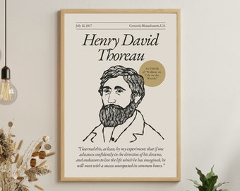Henry David Thoreau Poster: Literary Quote Wall Art