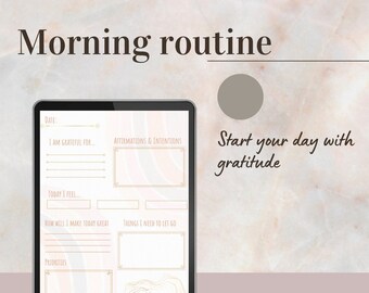 Journal de gratitude quotidien, Journal numérique, GoodNotes, Routine du matin, Journal quotidien