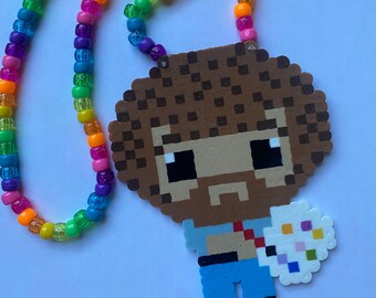 Bob Ross perler necklace
