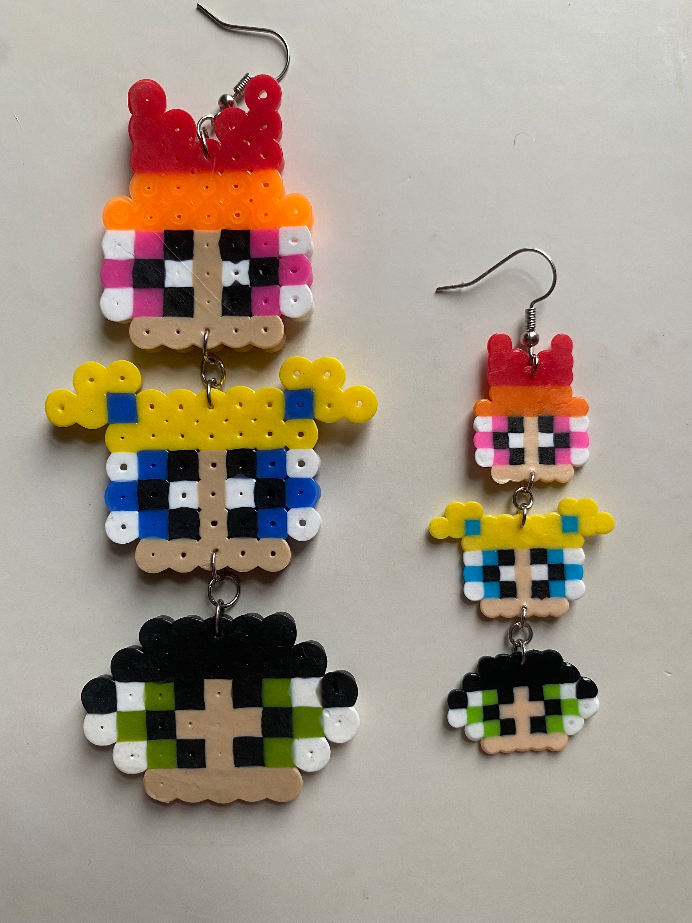 8 Bit Pixel Art Perler Bead Hair Clip Perlers Geek Bow Hairbow Hama Melty  Beads Retro Little Girl Hipster Gamer Funky Cute Barrette 