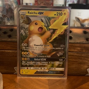 Shiny Raichu Gx Surfing Custom Pokemon Card Premium Quality 