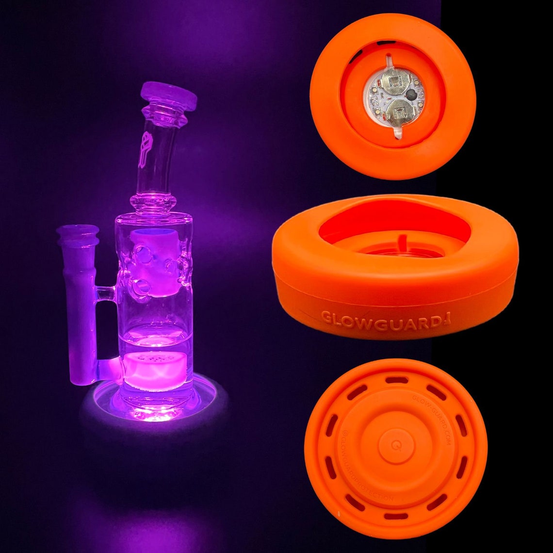 Glass Water Pipe Hookah Rig Replaceable Coin Battery LED Base Etsy