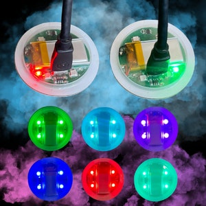 Micro-USB Rechargeable LED Light Puck Replacement For Glow Guard Glass Water Pipe Base Bumper