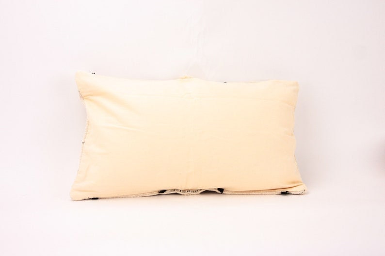 Black and Cream Boho Lumbar Pillow Cover, Bohemian Style Pillow Case, Decorative Pillow Cover