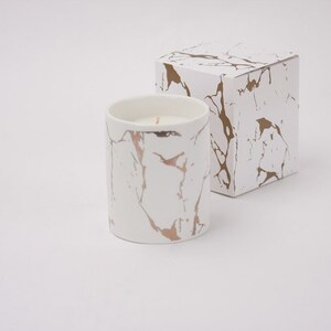 Jasmine White Marble Soy Candle, Rosemary, Lemon, And Cedar Scented, Boho Design, Modern Candle. Farmhouse Style, Home And Living, Bedroom
