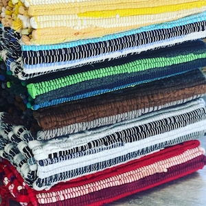 Hand Woven Chindi Rug, Colorful Small Area Rug, Mustard Chindi Rug, Red Rug, Woven Bath Mat, Brown Small Area Rug, Woven Colorful Rug