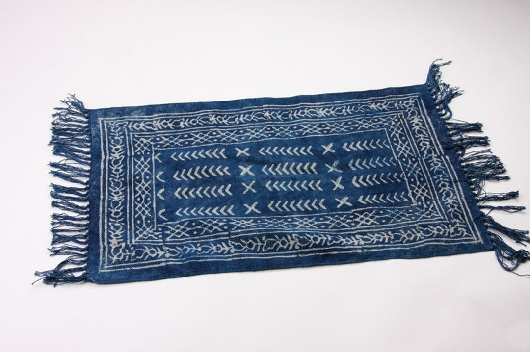Block Printed Small Area Rug, Hand Done, 3X2, Indian Printed Rugs ...