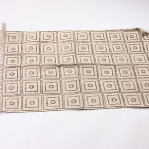Beautiful Grey and Cream Hand Block Printed Small Area Rug, Square ...