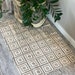 Beautiful Grey and Cream Hand Block Printed Small Area Rug, Square ...
