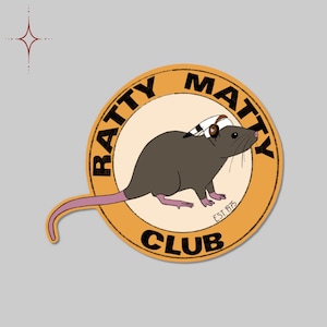 Ratty Matty Club Sticker | Matty Healy Stickers | The 1975 | Laptop Stickers | Hydroflask Sticker| The 1975 Bumper Sticker
