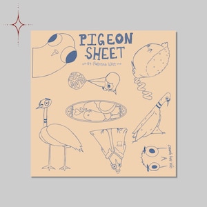 Pigeon Sticker Sheet | Stickers | Stickers for Hydroflask | Laptop Stickers | Water Bottle Sticker | Waterproof Stickers | Pigeon Lover