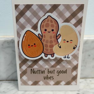 Encouragement Card with Sticker and pocket Cute Nuts