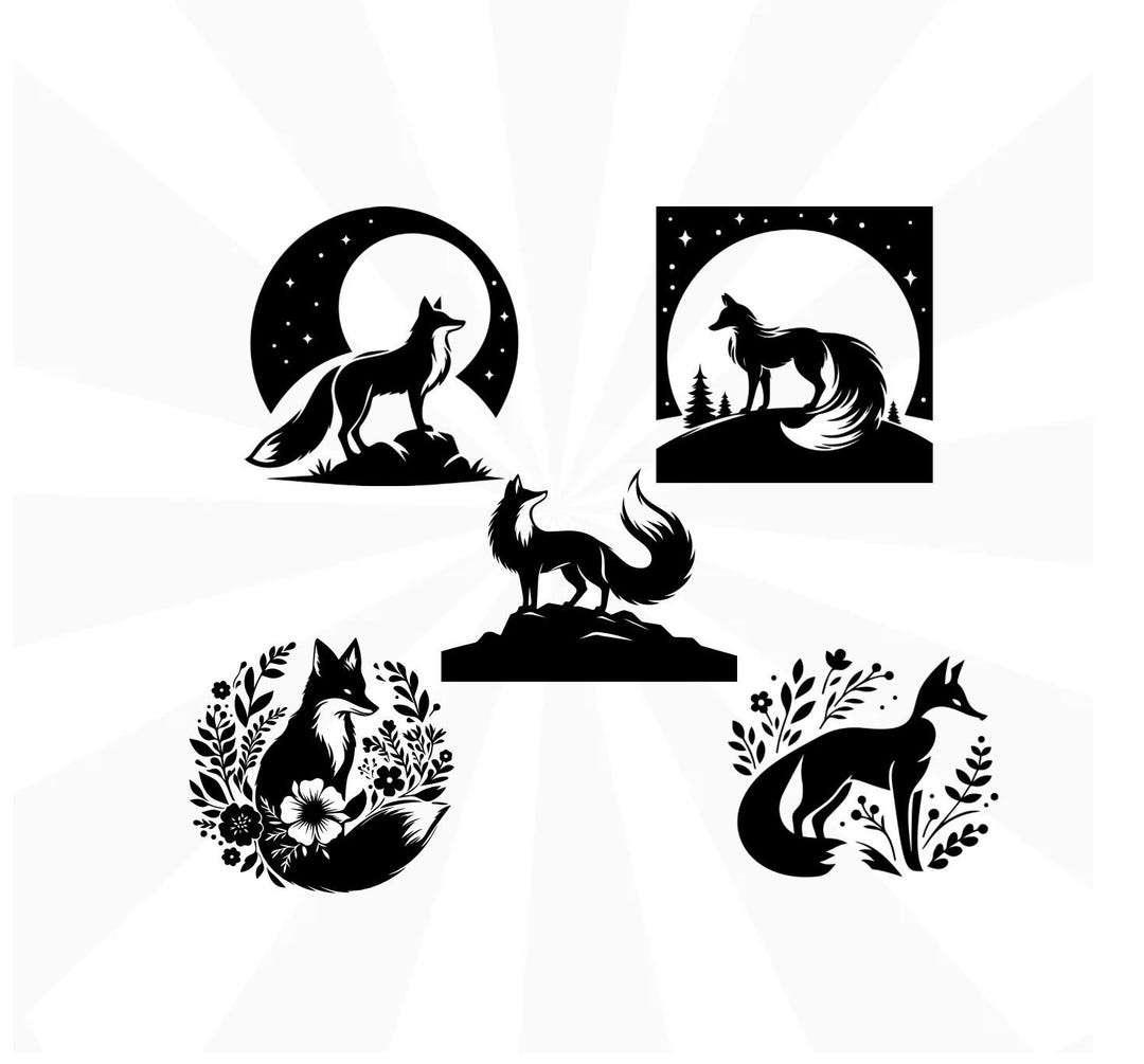 Fox Svg. 5 Fox Designs Svg. Foxy Svg. Nature Svg. - Etsy