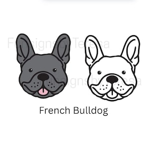 Caras de perro SVG. Bulldog francés SVG. Bulldog SVG. Calcomanía hecha a pedido.