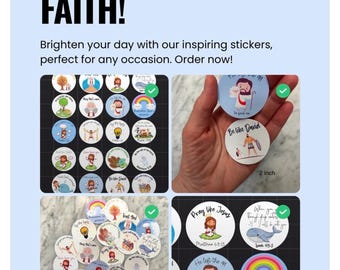 Christian Stickers Pack of 20, reward stickers, Bible stickers