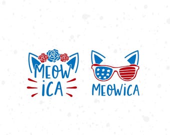 Gato patriótico SVG: Diseño del 4 de julio de EE. UU. (Descarga digital)