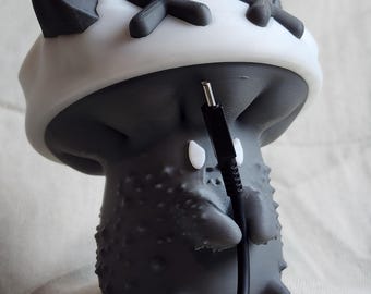 3D Printed Angry Mushroom Cable Holder: Desk Organizer with Hidden Storage