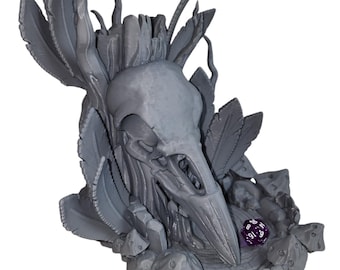 3D Printed Raven Skull Dice Tower: TTRPG Accessory