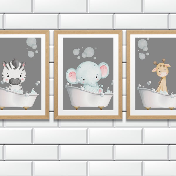 Kids Bathroom Wall Art Etsy