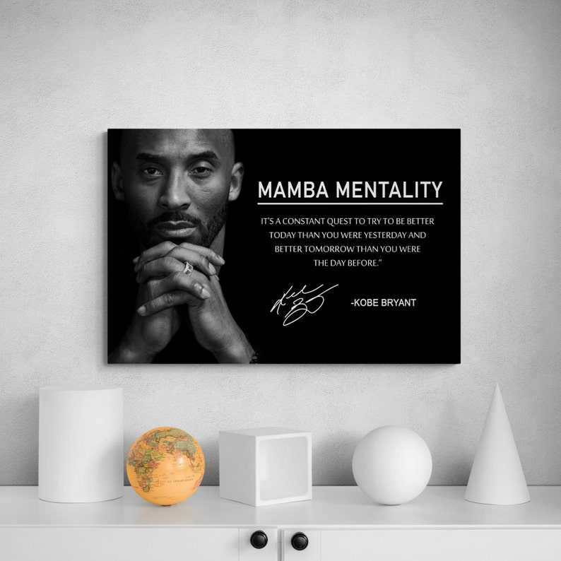 Kobe Bryant Wall Art Mamba Mentality Wall Decor Canvas of Etsy