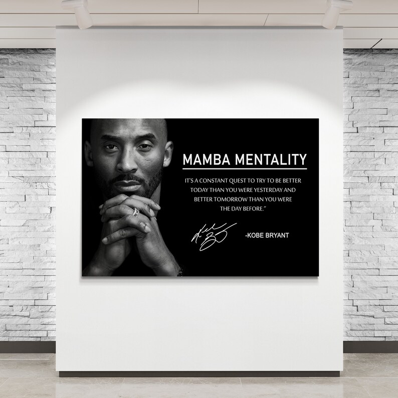 Kobe Bryant Wall Art Mamba Mentality Wall Decor Canvas of Etsy